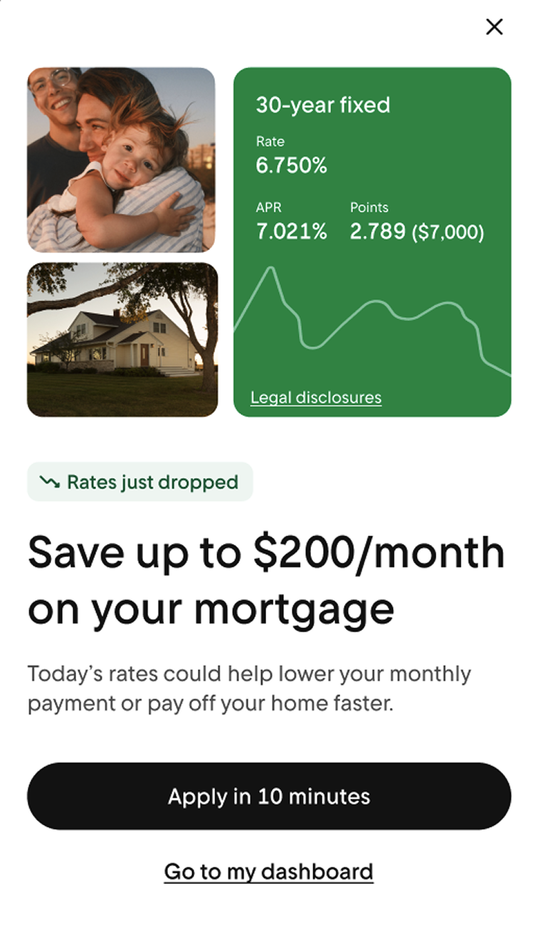 Rate Drop Messaging